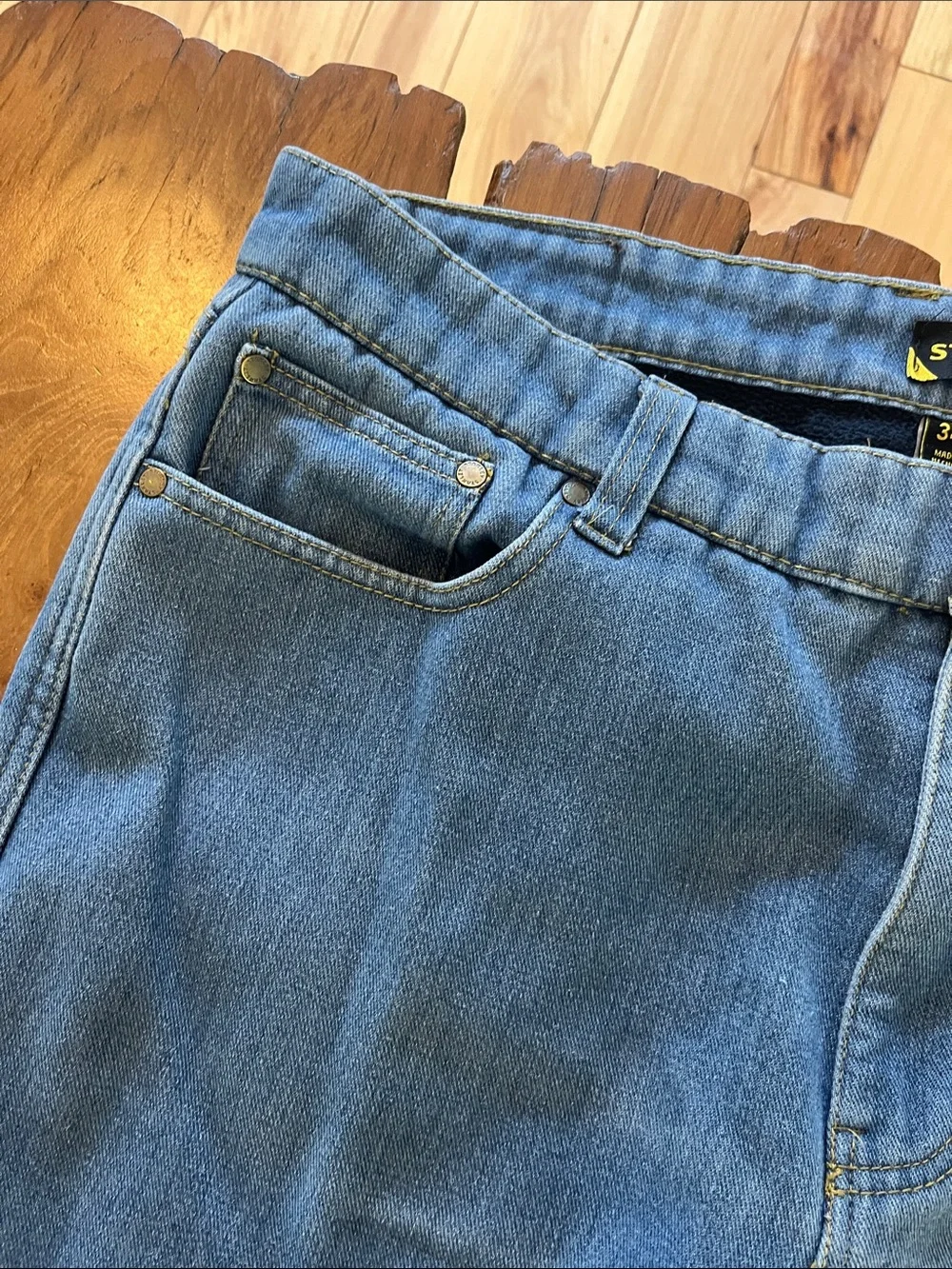 Stanley Men's Medium Blue Relaxed Thermal Jeans